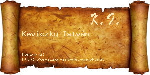 Keviczky István névjegykártya
