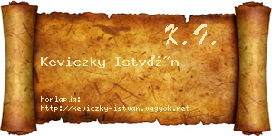 Keviczky István névjegykártya